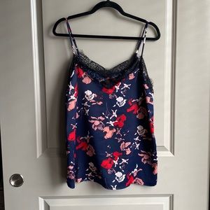 Halogen Lace Trim Sleeveless Top